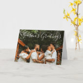 季節の挨拶家族の写真がクリスマスを折り畳んだ カード (黄色い花)