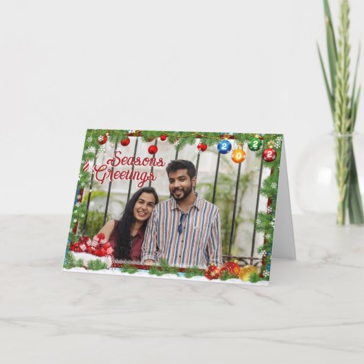 季節の挨拶折りたたみグリーティングカード カード (正面)