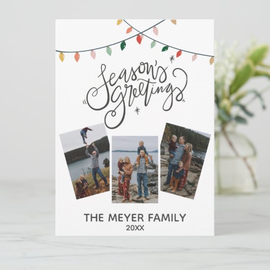 季節の挨拶書道クリスマスライト シーズンカード (スタンド正面)