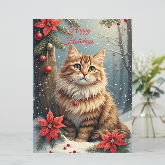 季節の挨拶猫 カード (スタンド正面)