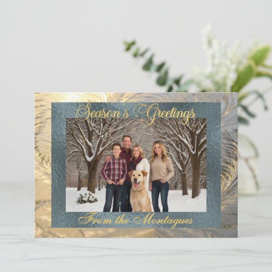 季節の挨拶縁ど写真で霜 シーズンカード (スタンド正面)