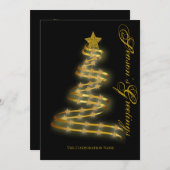 季節の挨拶金ゴールドツリーで抽象芸術 シーズンカード (正面/裏面)