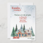 季節の挨拶開花誕生日招待状 招待状 (正面)