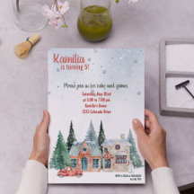 季節の挨拶開花誕生日招待状