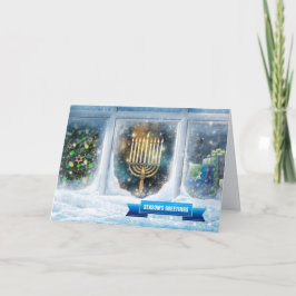 季節の挨拶雪のシーン(（ユダヤ教）メノラー) シーズンカード