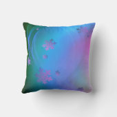 季節の挨拶雪片および休日の渦巻 クッション (裏面)