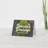 季節の挨拶 カントリー ラスティック パイン リース 木材 シーズンカード (正面)