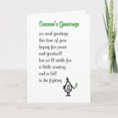 季節の挨拶 – クリスマスおもしろいの詩 シーズンカード (正面)