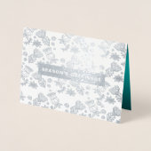 季節の挨拶。クリスマス・ラグジュア実在リー 箔カード (正面)