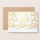 季節の挨拶。クリスマス・ラグジュア実在リー 箔カード (裏面封筒付き)