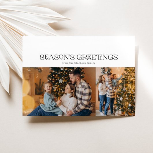 季節の挨拶 タイポグラフィ 6 枚の写真 シーズンカード