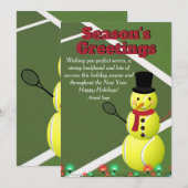 季節の挨拶 テニスボール雪だるま クリスマス (正面/裏面)