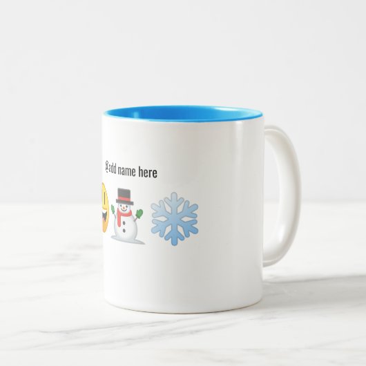 季節の挨拶|パーソナライズなEmojiのコーヒー・マグ ツートーンマグカップ (正面右)
