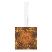 季節の挨拶 – フラクタル木彫り キューブオーナメント (正面)