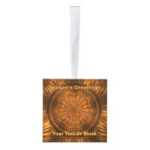 季節の挨拶 – フラクタル木彫り キューブオーナメント (右)