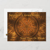 季節の挨拶 – フラクタル木彫り ポストカード (正面/裏面)