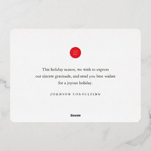 季節の挨拶 モダンな冬の雪の村 箔シーズンカード (裏面)