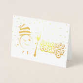 季節の挨拶 レトロプレート クリスマス クッキー 食品 箔カード (正面)