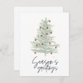 「季節の挨拶」水彩クリスマスカード シーズンカード (正面/裏面)