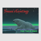 季節の挨拶 - 氷の端の北極クマ (正面)