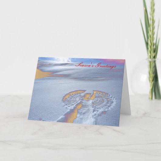 季節の挨拶-雪の天使 シーズンカード (正面)