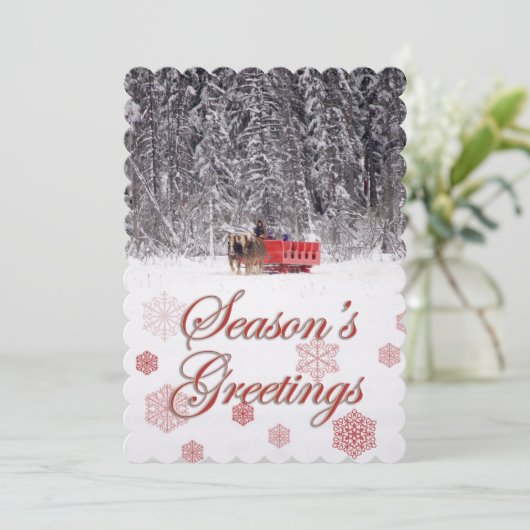 季節の挨拶-馬小屋のそりの乗車 シーズンカード (スタンド正面)