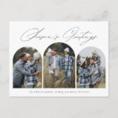 季節の挨拶 | 3月モダン3日フォトクリスマス ポストカード (正面)