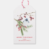 季節の挨拶 – Christmas Greenery w Bird ギフトタグ (裏面)