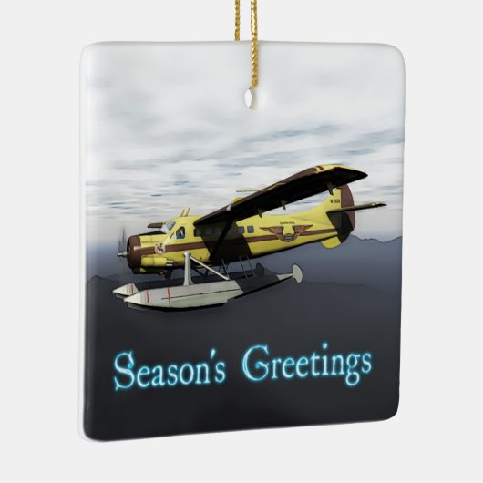 季節の挨拶- de Havilland DH3-Cのカワウソ セラミックオーナメント (右)