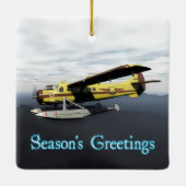 季節の挨拶- de Havilland DH3-Cのカワウソ セラミックオーナメント (裏面)