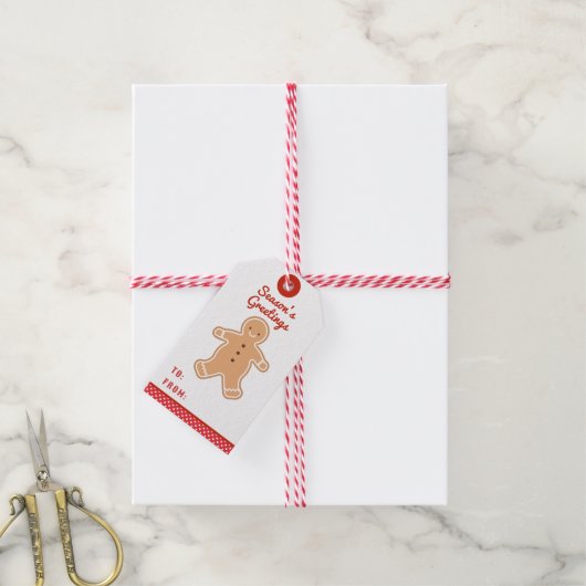 季節の挨拶 | Gingerbread Cookieのギフトラベル ギフトタグ (より糸付き)