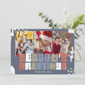 季節の挨拶Three Photo Familyクリスマス シーズンカード (スタンド正面)