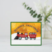 季節の挨拶v.5d: 明白なクリスマス(列車) シーズンポストカード (スタンド正面)