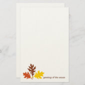 季節の文房具の紅葉の挨拶 便箋 (正面/裏面)