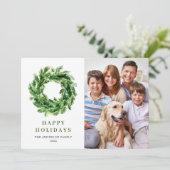 季節の松の枝リース クリスマス松 4枚組 フォト シーズンカード (スタンド正面)