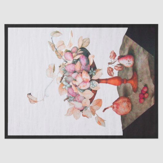 季節の果実/ジャスミン，プルーン，梨 薄葉紙 (正面)