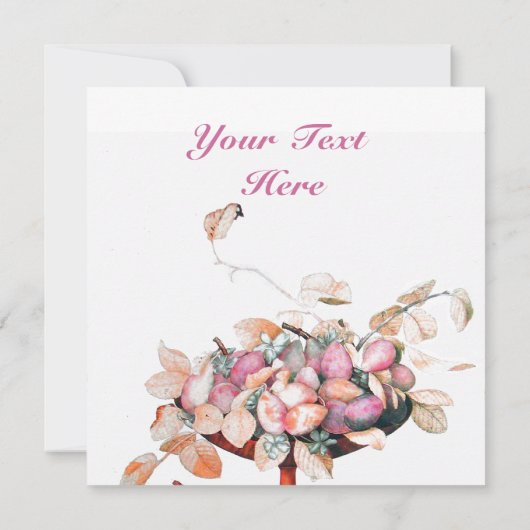 季節の果実/花、剪定、葉 招待状 (裏面)