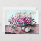 季節の果物3, ピンク 青 黒 案内状 (正面)