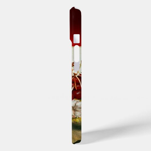 季節の果物/さくらんぼとカーネーションズモノグラム Case-Mate iPhoneケース (裏面 / 左)