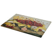 季節の果物/さくらんぼとカーネーション カッティングボード (角)