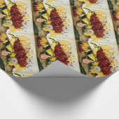 季節の果物/さくらんぼとカーネーション ラッピングペーパー (角)