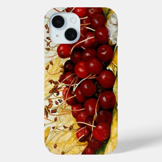 季節の果物/さくらんぼとカーネーション Case-Mate iPhoneケース (裏面)