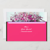 季節の果物 / イチゴ、梨 Fuchsia ピンク 案内状 (裏面)