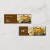 季節の果物/カボチャのモノグラム スキニー名刺 (正面/裏面)