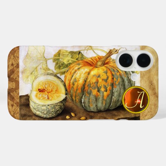 季節の果物/カボチャのモノグラム Case-Mate iPhoneケース (裏面 (横))