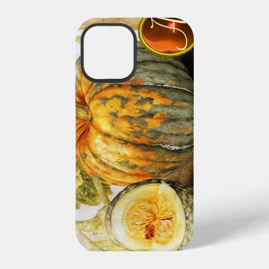 季節の果物 / カボチャのモノグラム iPhoneケース (裏面)