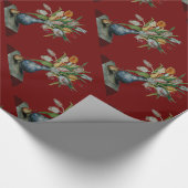 季節の果物 / チューリップ , 赤 ラッピングペーパー (角)
