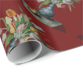 季節の果物 / チューリップ , 赤 ラッピングペーパー (ロールコーナー)