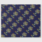 季節の果物 / チューリップ, 青 ラッピングペーパー (フラット)