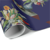 季節の果物 / チューリップ, 青 ラッピングペーパー (ロールコーナー)